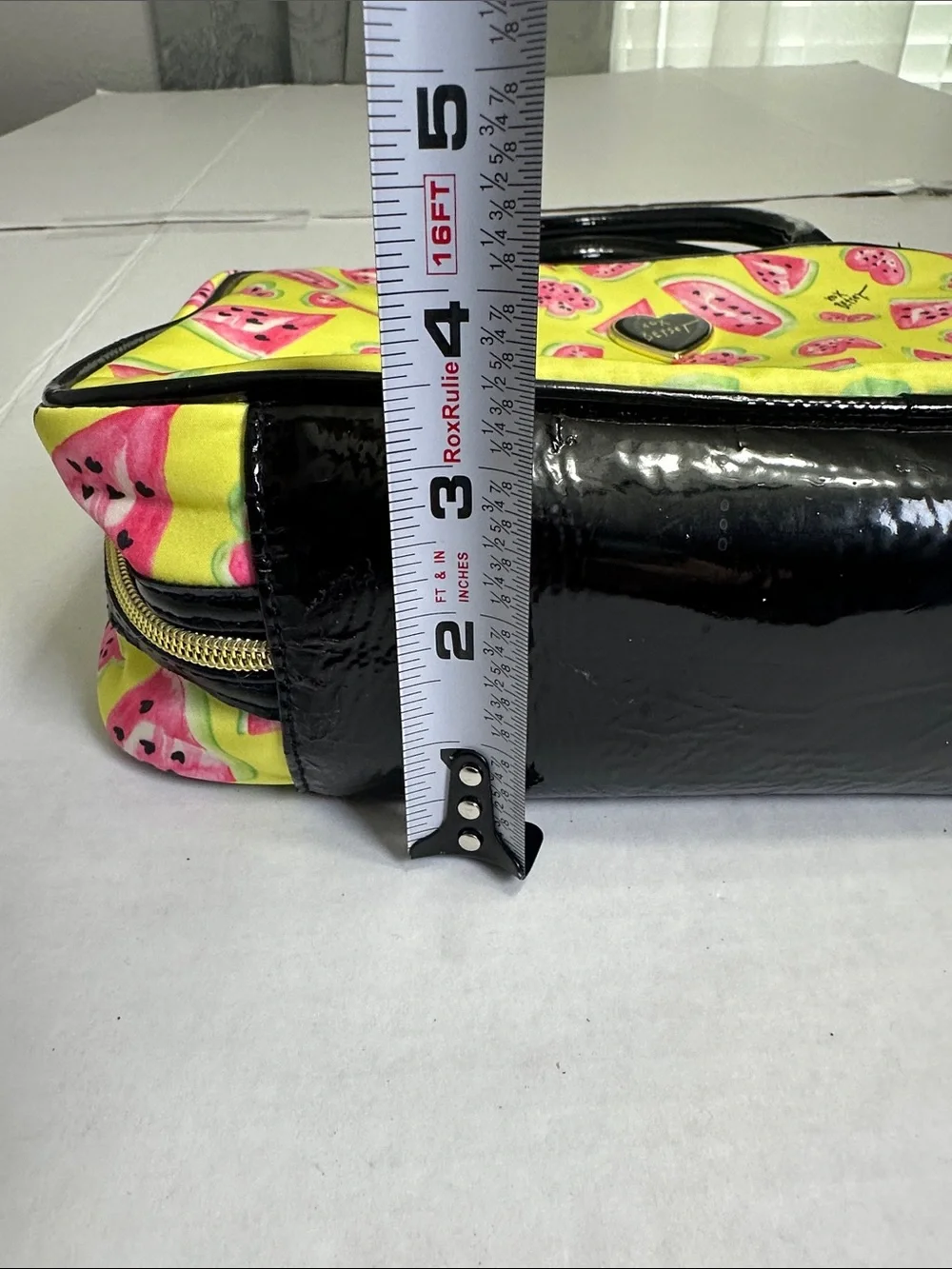 Betsey Johnson Yellow Pink Watermelon Cosmetic Bag Travel